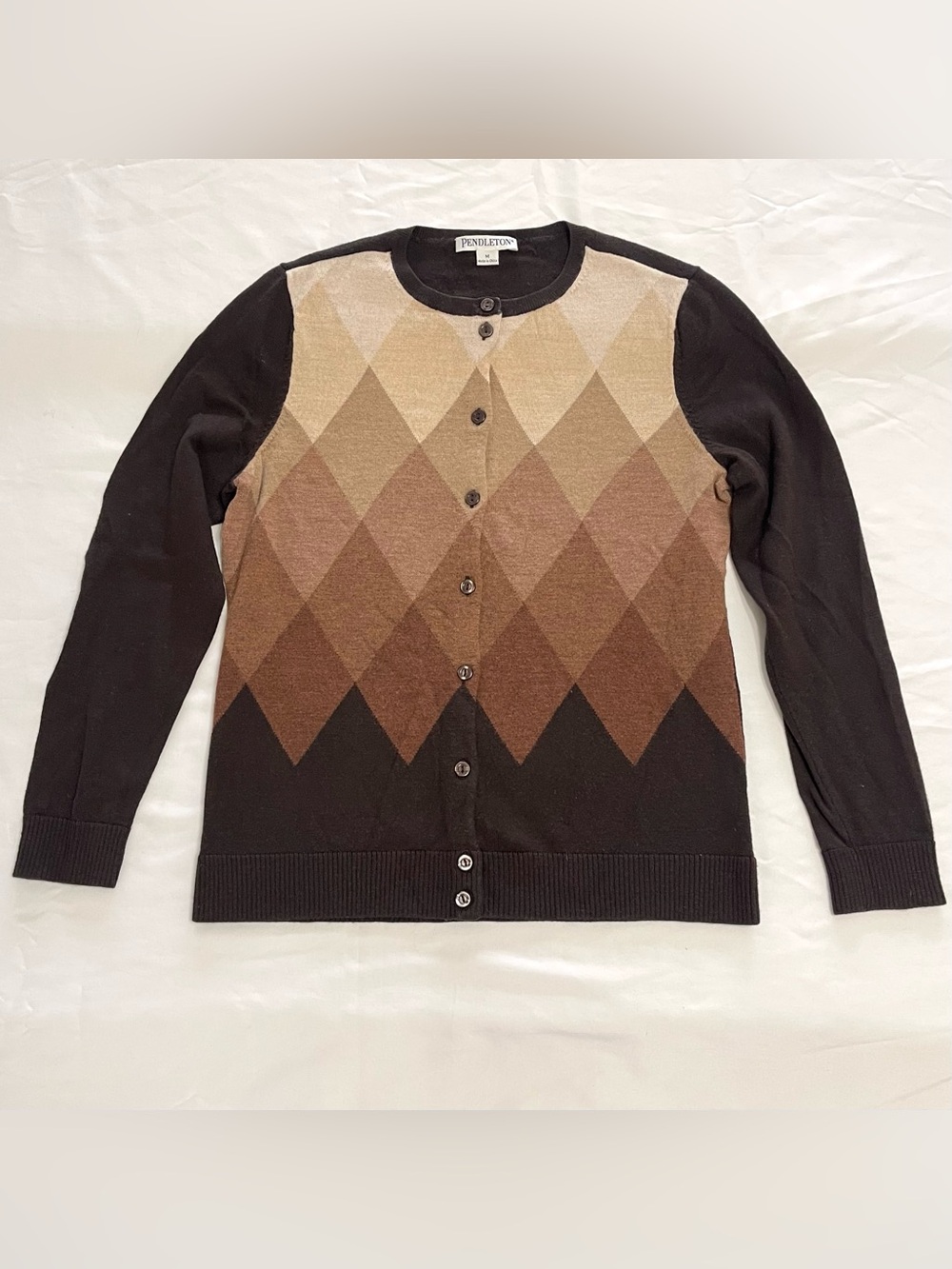 Wool Cardigan Pendleton Button-Up Long Sleeve Sweater Women’s Medium